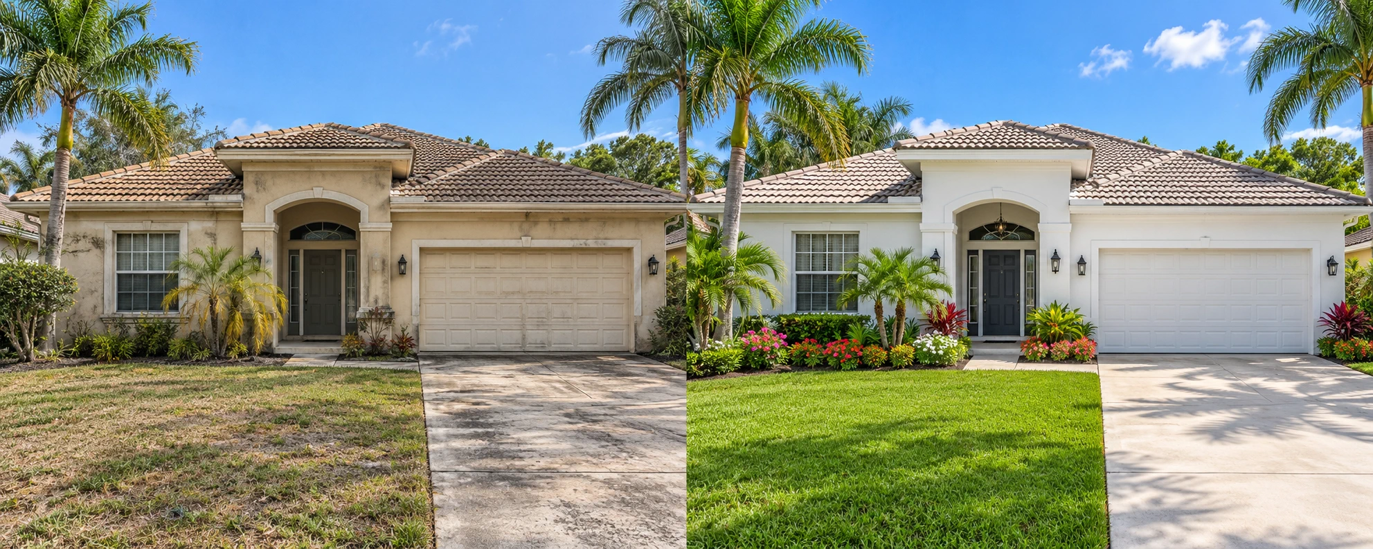 Illustrative exterior surfaces for a South Florida property